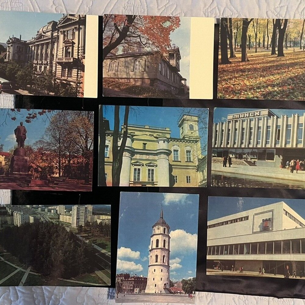 VINTAGE SOVIET UNION POSTCARDS OF VILNIUS, LITHUANIA LANDMARKS 1975